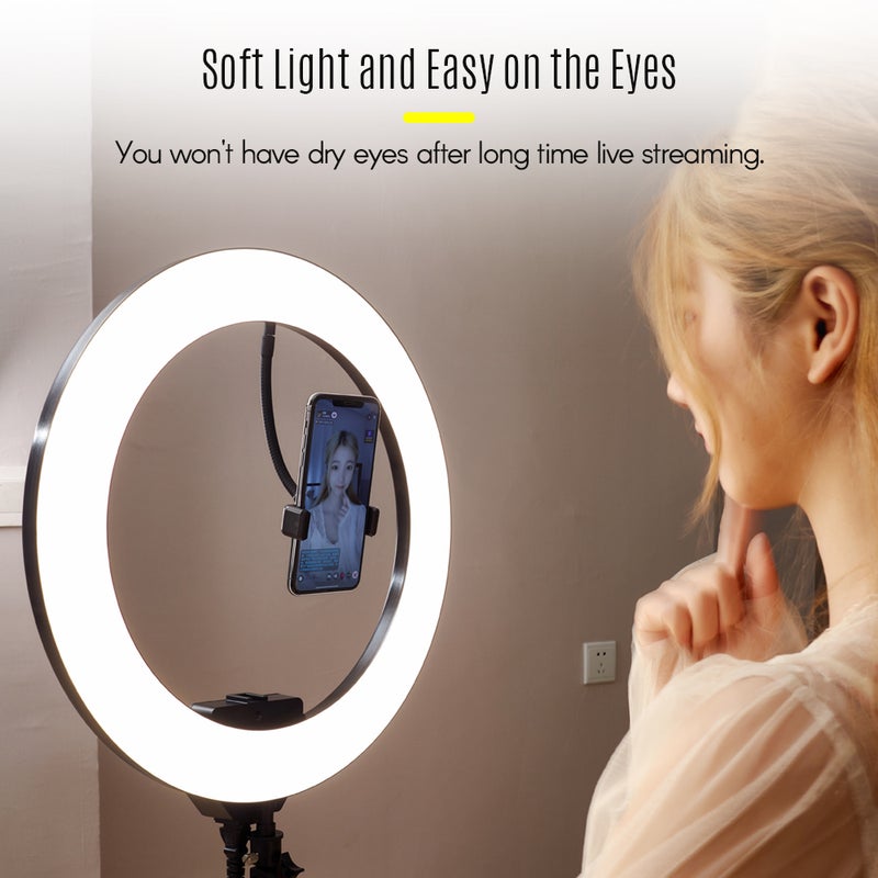 مصباح LED حلقي مع حامل ثلاثي القوائم متعدد الألوان - Image 3