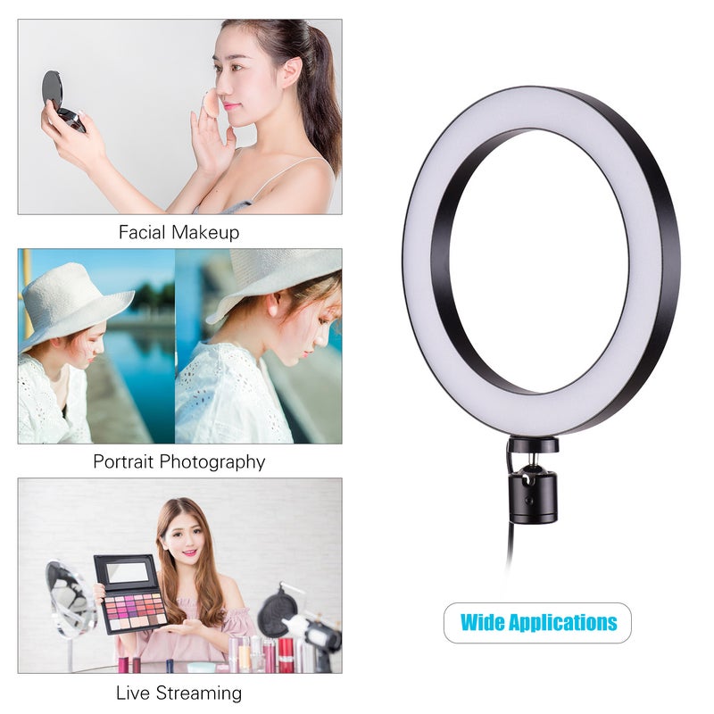 حلقة إضاءة LED صغيرة لتصوير الفيديو مع محول برأس كروي مرن متعدد الألوان - Image 2