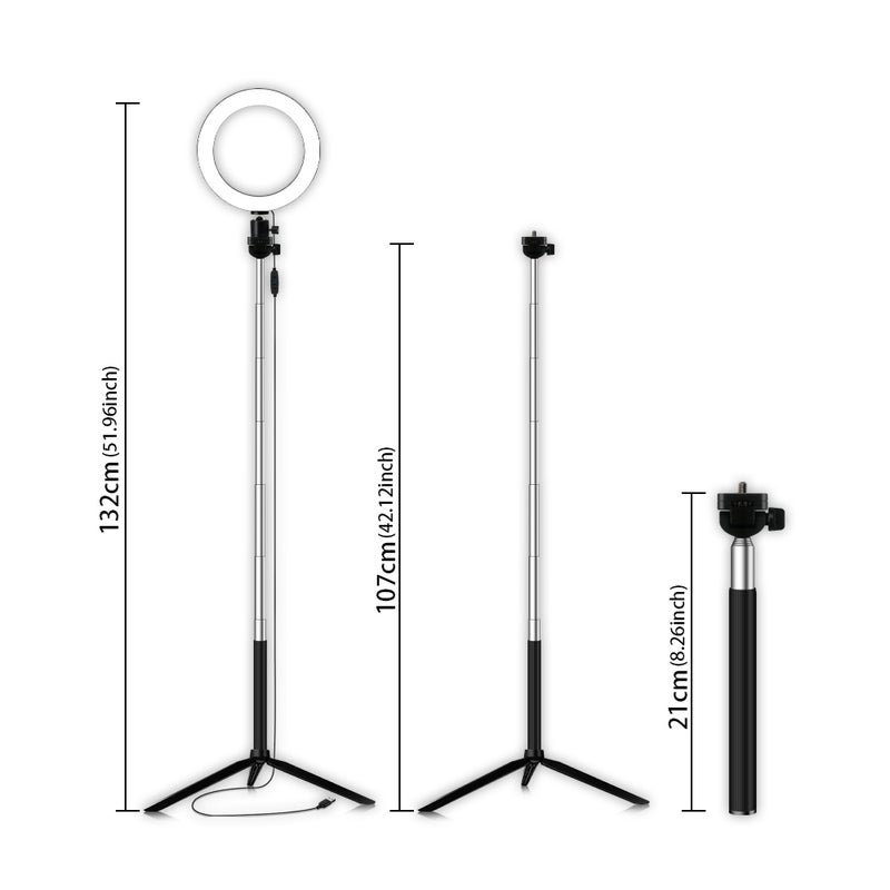 Dimmable Beauty Ring Light Set With Tabletop Tripod Black - Image 3