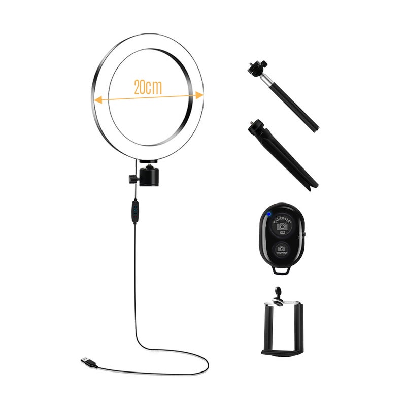 Dimmable Beauty Ring Light Set With Tabletop Tripod Black - Image 2