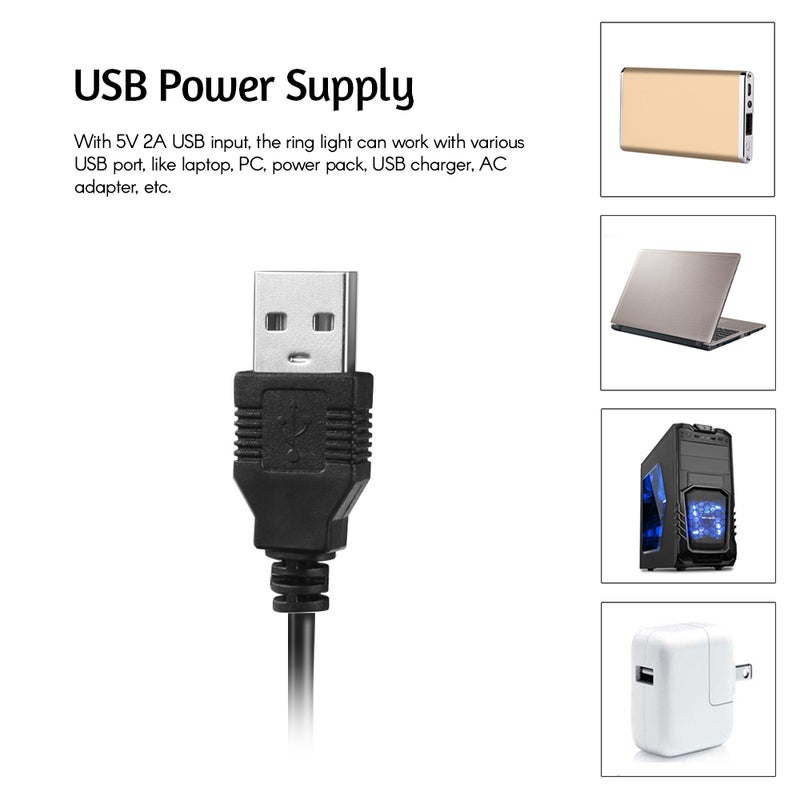 Dimmable Beauty Ring Light Set With Tabletop Tripod Black - Image 4