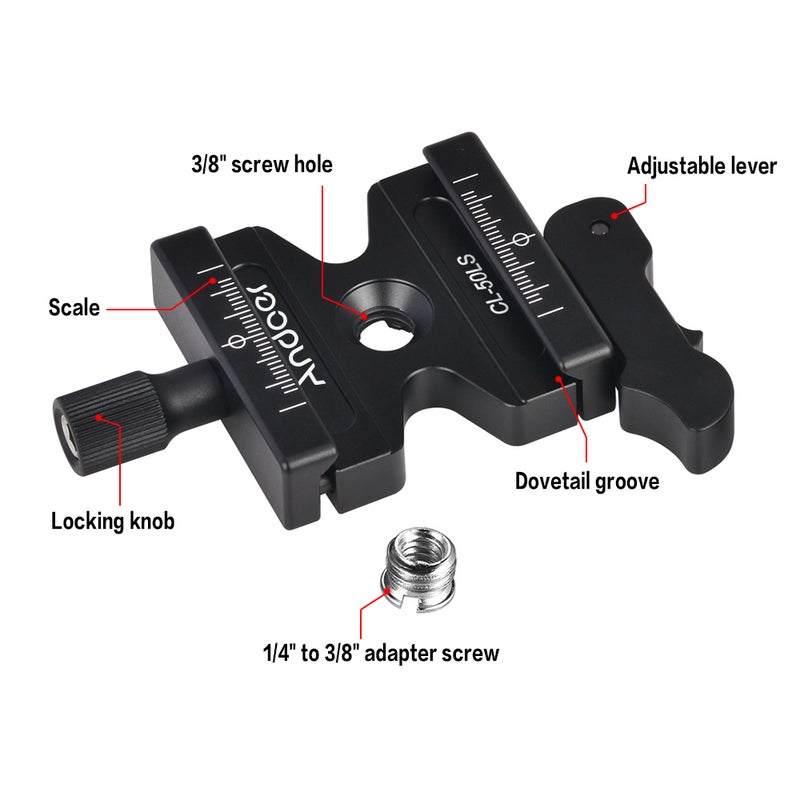 Aluminium Alloy Quick Release Clamp With Adjustable Lever Black