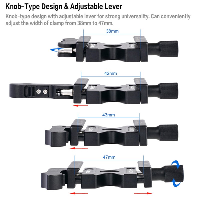 Aluminium Alloy Quick Release Clamp With Adjustable Lever Black