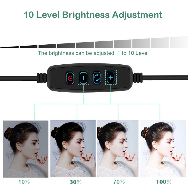 حلقة إضاءة LED مع حامل ثلاثي القوائم للهاتف متعدد الألوان - Image 5