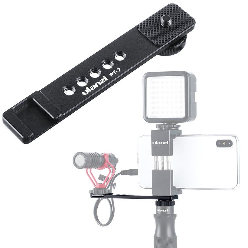 Generic - Universal Cold Shoe Stand Bracket Vlogging Microphone Extension Black - Image 1