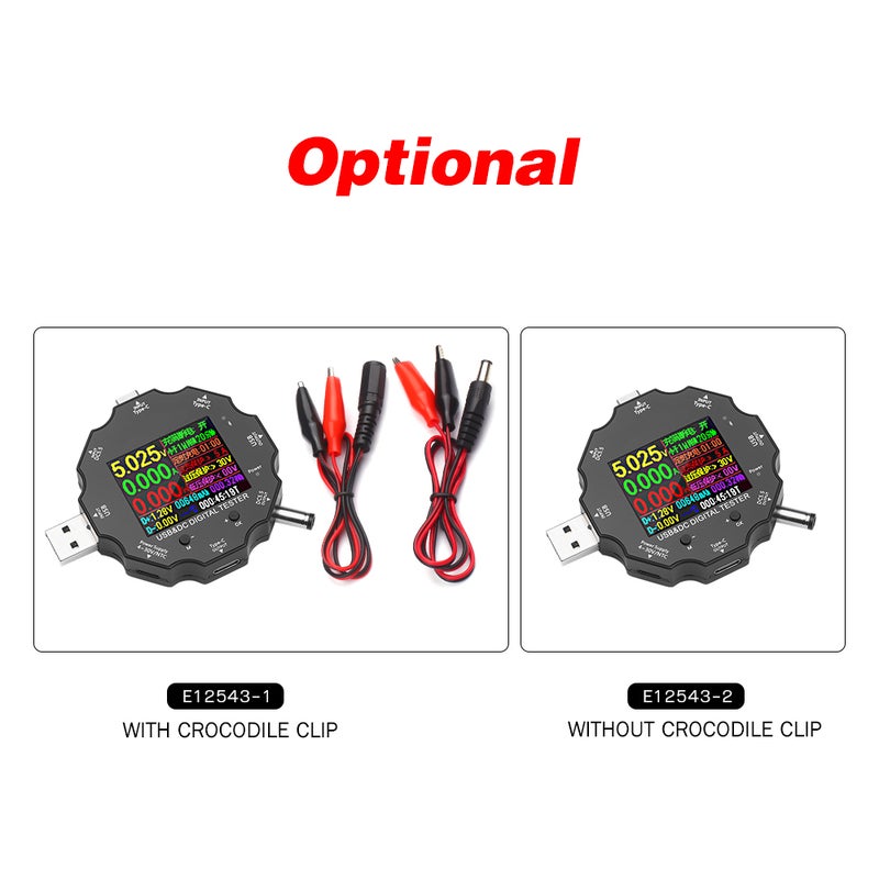 USB3.0/DC/Type-C Tester Detector Multimeter With 2-Way Current Measurement Black 10.30x4.60x8.80cm - Image 5