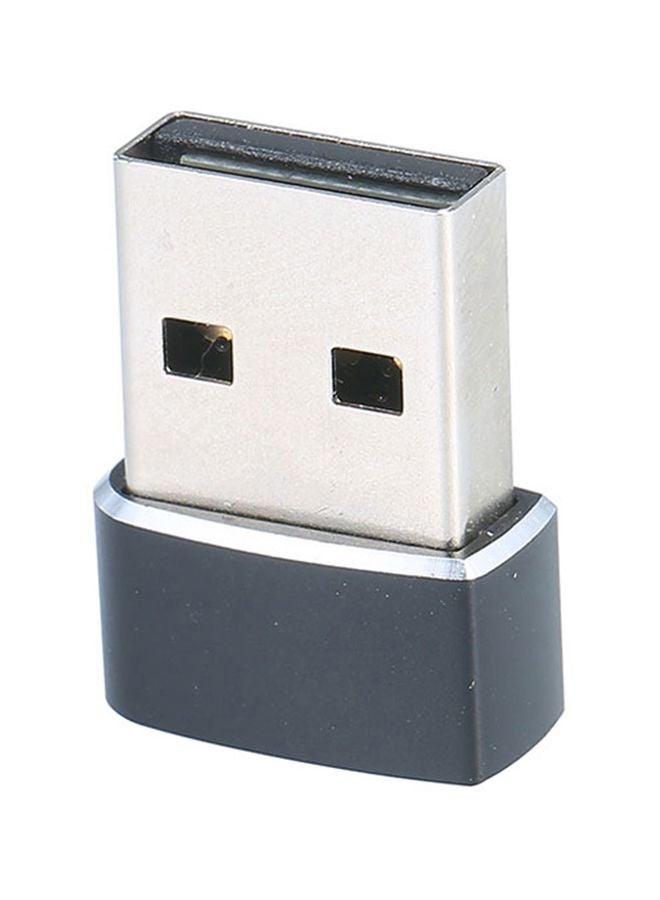 USB Male To Type-C Female Adapter Black/Silver - Image 2