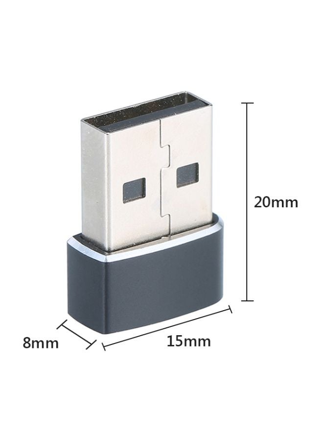USB Male To Type-C Female Adapter Black/Silver - Image 4