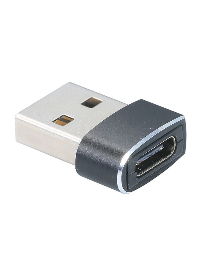 USB Male To Type-C Female Adapter Black/Silver - Image 5