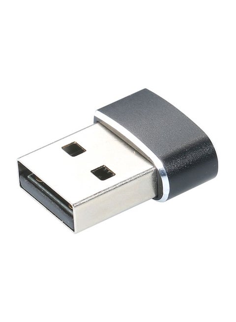 USB Male To Type-C Female Adapter Black/Silver
