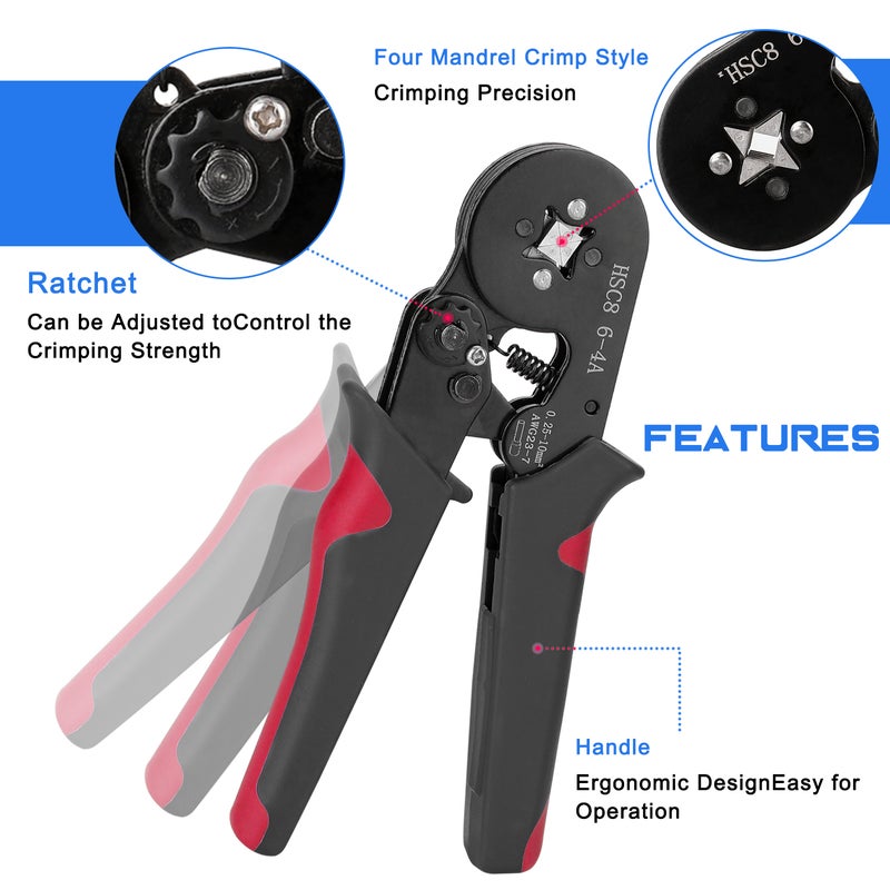 Generic Kit High Hardness Crimper Plier With 1200 Piece Wire Ferrules Crimp Ends Terminal Blue 21.50x6.10x11.60cm  - Image 3