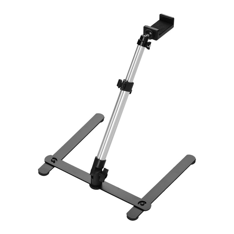 Generic - Tabletop Livestreaming Mobile Stand With Adjustable Overhead Mount Black/Silver - Image 1