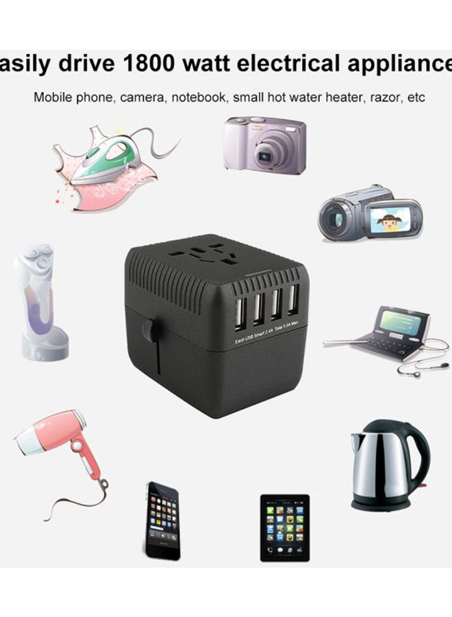 ماركة غير محددة محول USB للسفر يناسب جميع الأجهزة أسود  - Image 2