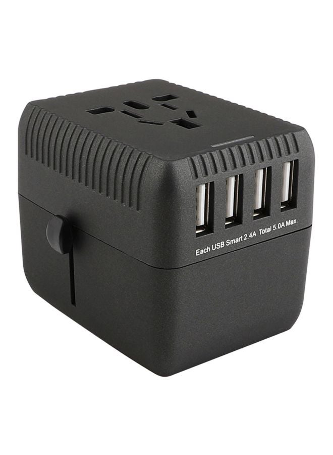 ماركة غير محددة محول USB للسفر يناسب جميع الأجهزة أسود  - Image 1