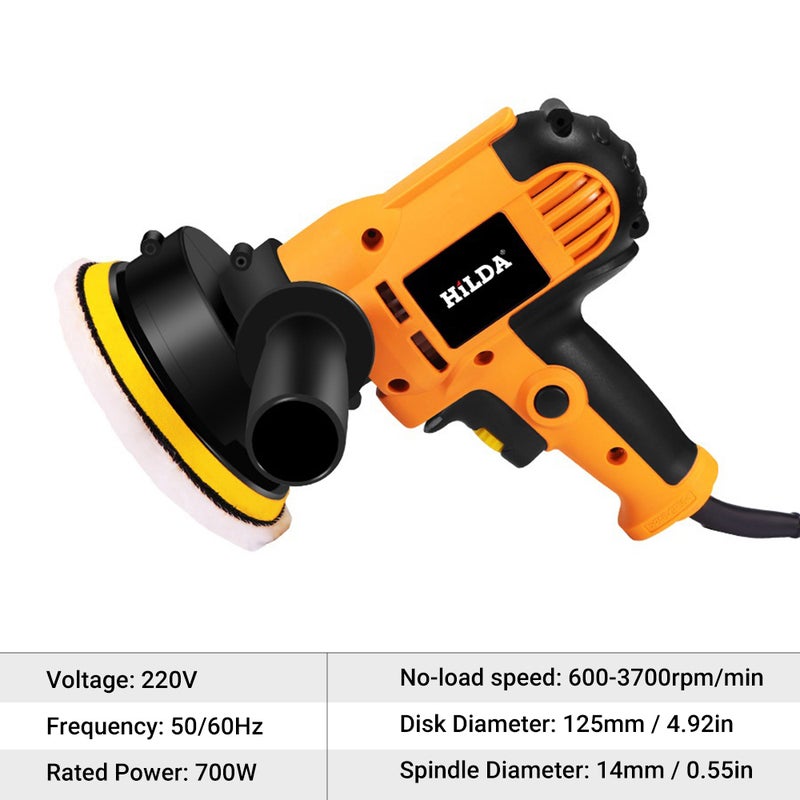 Generic 220V 700W Portable Car Polisher Sealing Glaze Machine Orange 26.00x13.00x21.00cm  - Image 4