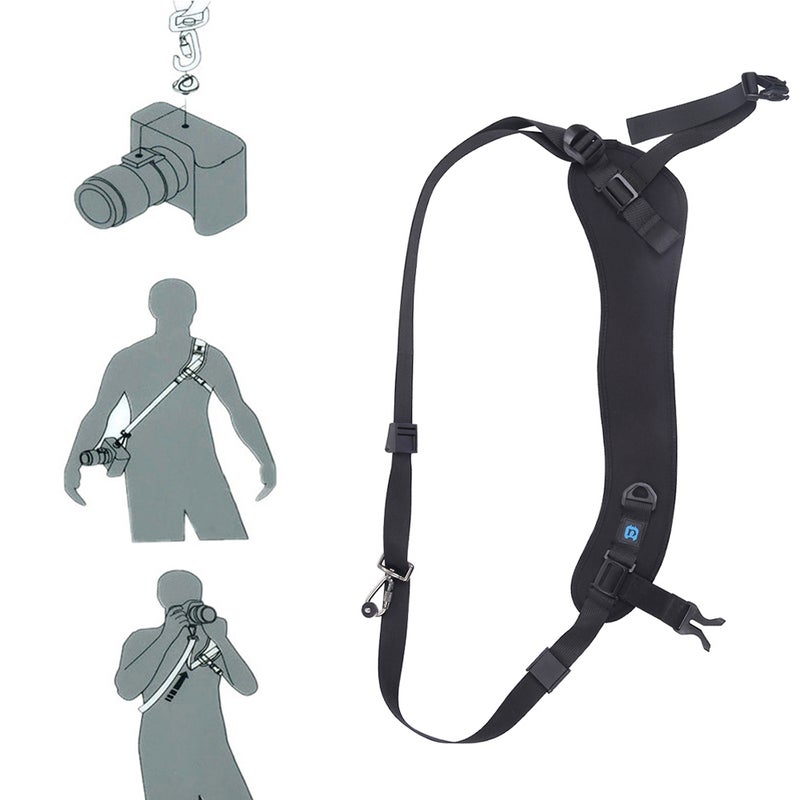 Camera Strap Quick Release Shoulder Belt Black  - Image 4