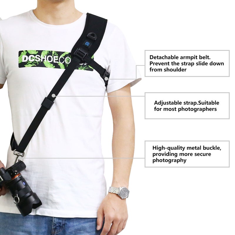Camera Strap Quick Release Shoulder Belt Black  - Image 3