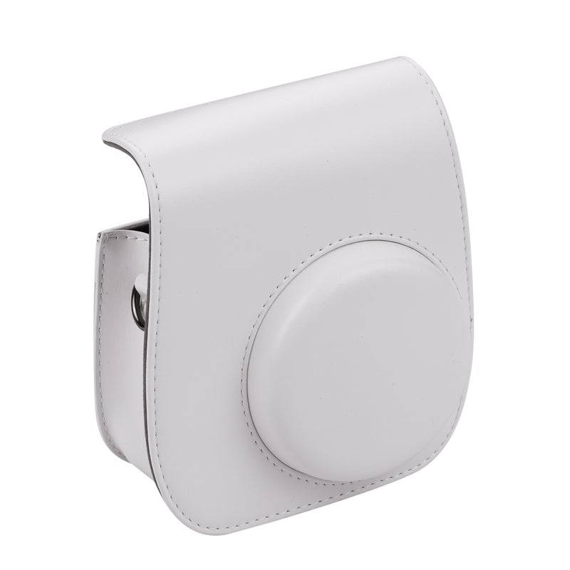 Portable Instant Camera Case Bag Holder PU Leather With Shoulder Strap White  - Image 4