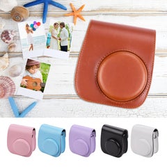 Generic Portable Instant Camera Case Bag Holder PU Leather With Shoulder Strap Blue  - Image 3