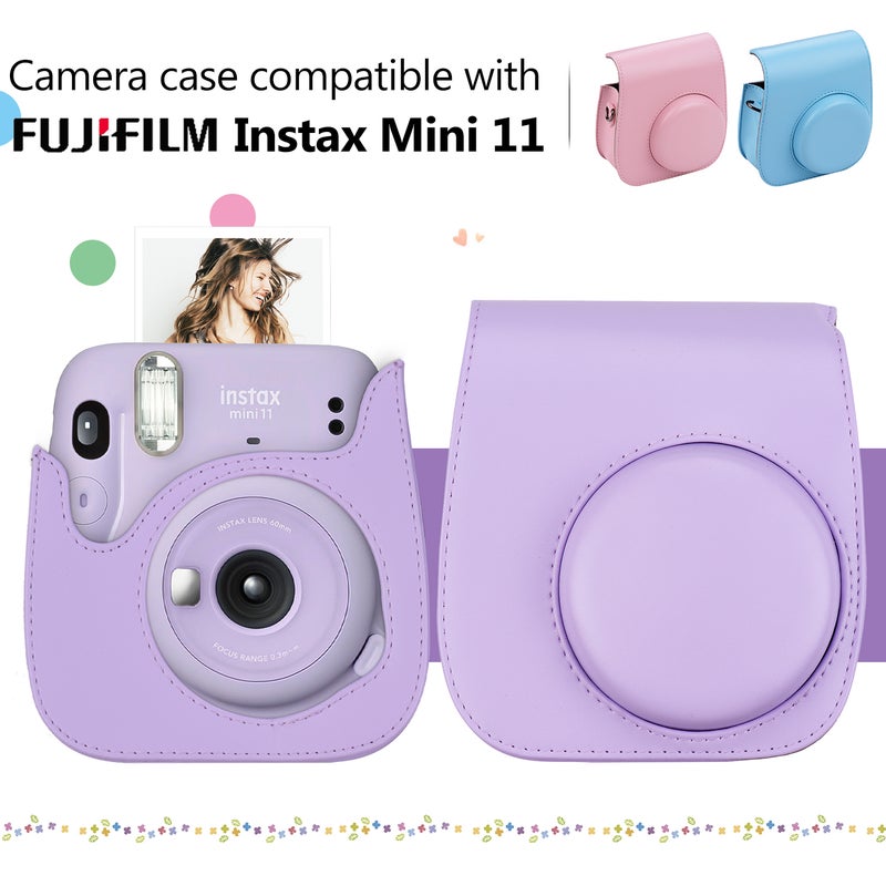 Portable Instant Camera Case Bag Holder PU Leather With Shoulder Strap Brown  - Image 4
