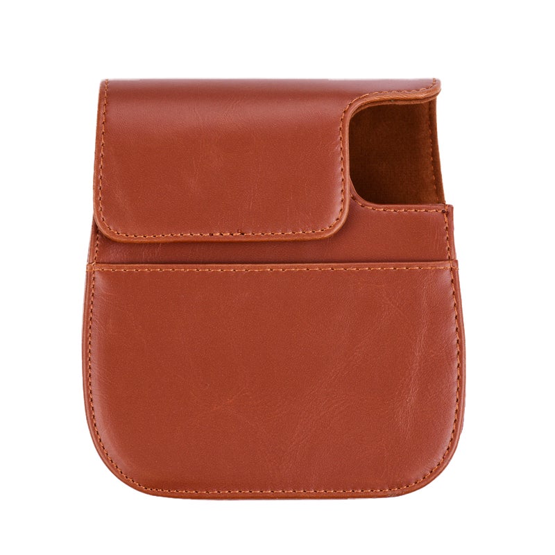 Portable Instant Camera Case Bag Holder PU Leather With Shoulder Strap Brown  - Image 2