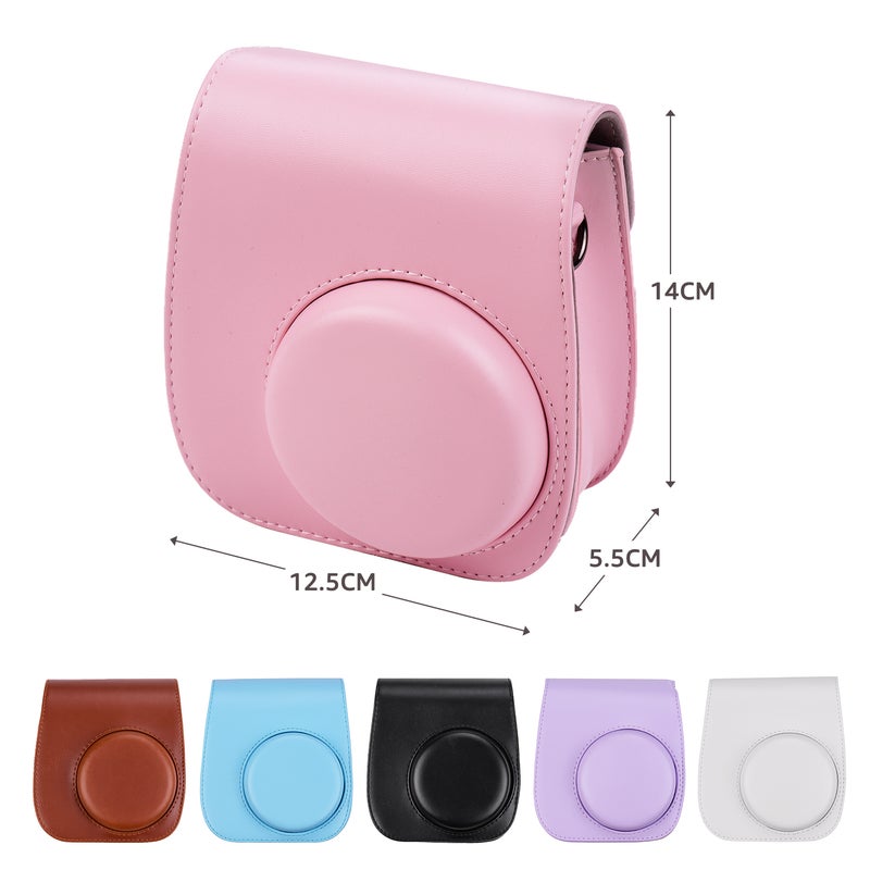 Generic - Portable Instant Camera Case Bag Holder PU Leather With Shoulder Strap Blue - Image 1