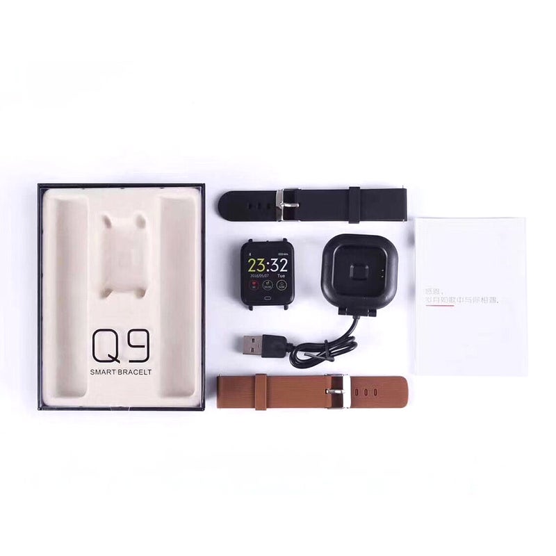 Q9 Sport Watch Smart With 2 Replacement Straps Coffee  - Image 4