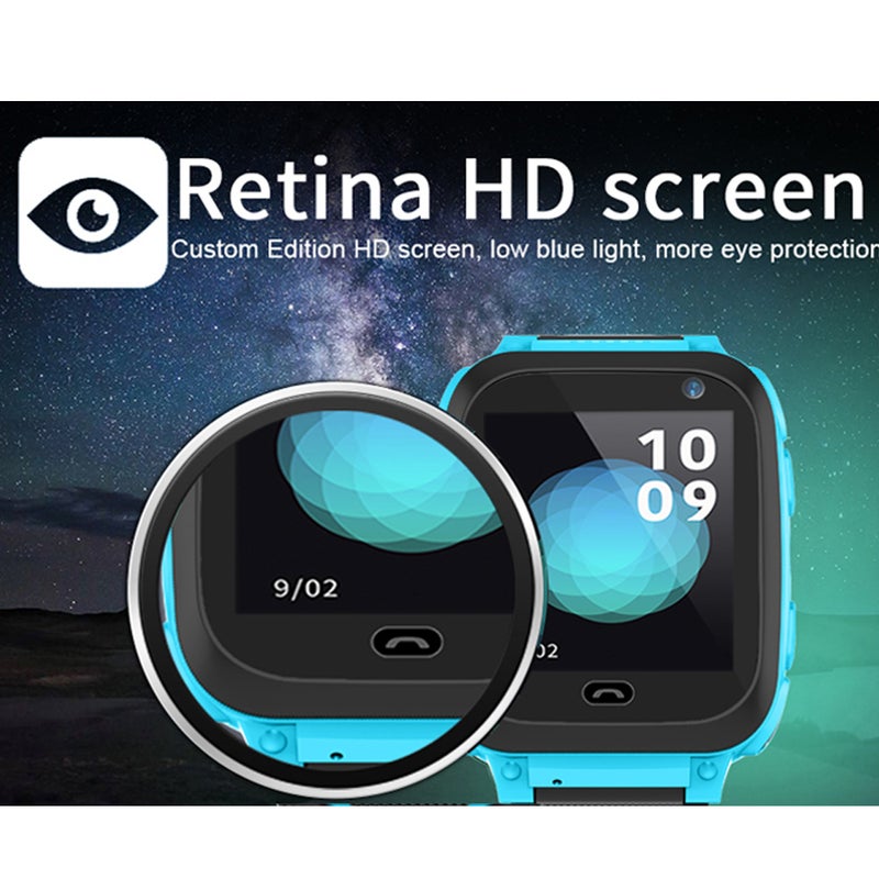 Kids 1.44" IPX7 Waterproof Touching Screen Intelligent Smart Watch With SOS Call Voice Chat Alarm Clock Compatible For Android and iOS Phone Blue - Image 2