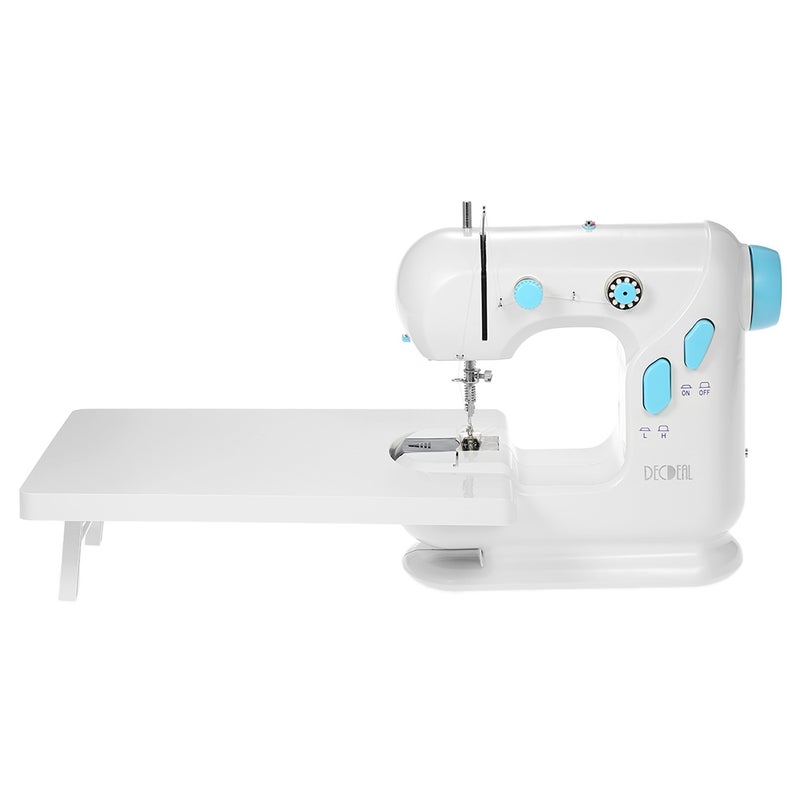Decdeal Multifunctional Electric Household Sewing Machine YFSM-306 white&blue - Image 1