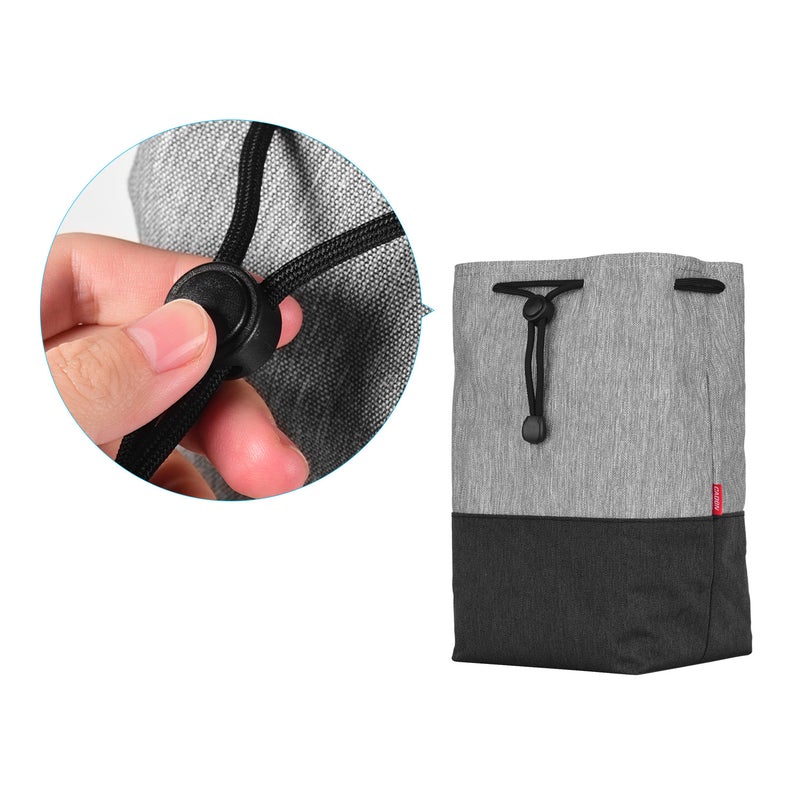 Drawstring Camera Lens Pouch Bag Protective Case Black/Grey  - Image 2