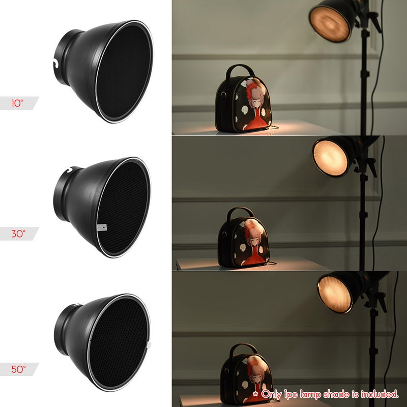 Elinchrom Mount Reflector Diffuser Lamp Shade With 10° 30° 50° Honeycomb Grids 8.27inch Black  - Image 4