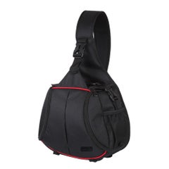Digital SLR Camera Backpack Triangle Style Water-Resistant Single Shoulder Messenger Bag Black