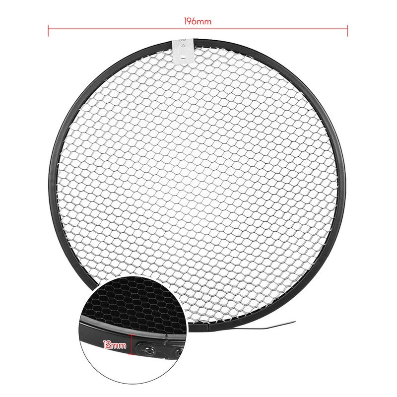 Elinchrom Mount Reflector Diffuser Lamp Shade With 10° 30° 50° Honeycomb Grids 8.27inch Black  - Image 3