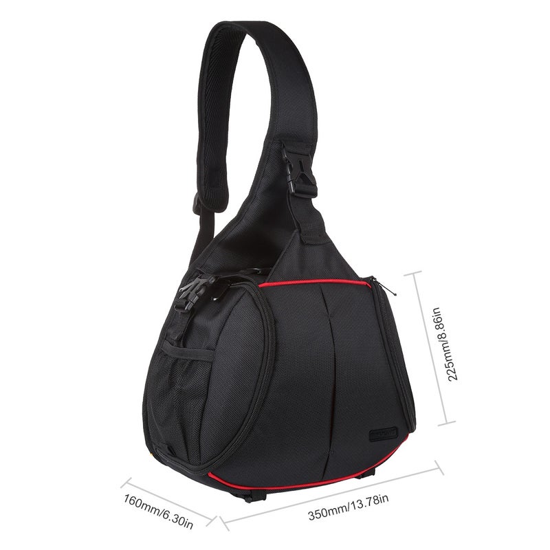Generic - Digital SLR Camera Backpack Triangle Style Water-Resistant Single Shoulder Messenger Bag Black - Image 1