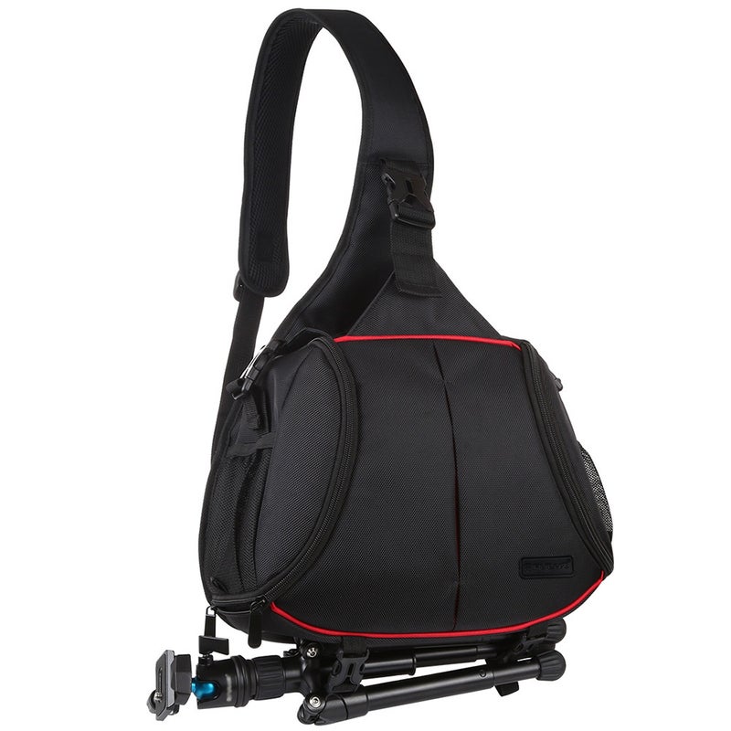 Generic - Digital SLR Camera Backpack Triangle Style Water-Resistant Single Shoulder Messenger Bag Black - Image 1
