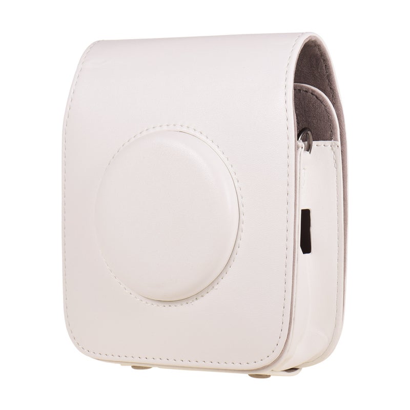 Portable PU Leather Camera Case Bag With Shoulder Strap White  - Image 1