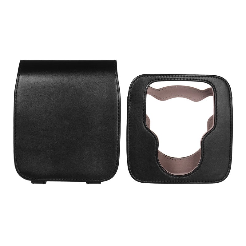 Portable PU Leather Camera Case Bag With Shoulder Strap Black  - Image 4