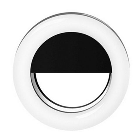 Portable Selfie LED Light Ring Fill Camera Flash for Mobile Phone Universal Black