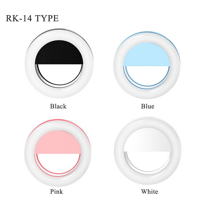 Generic - Portable Selfie LED Light Ring Fill Camera Flash for Mobile Phone Universal Black - Image 1