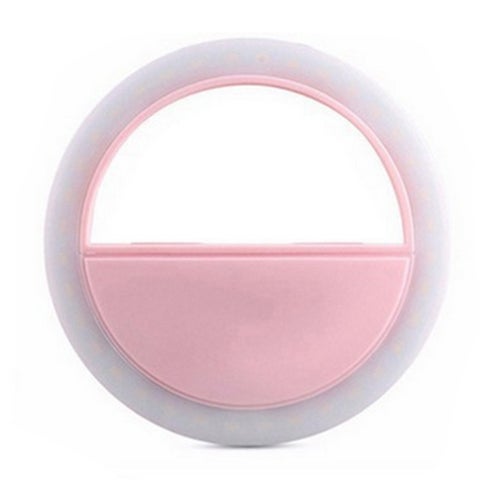 Portable Selfie LED Light Ring Fill Camera Flash for Mobile Phone Universal Pink