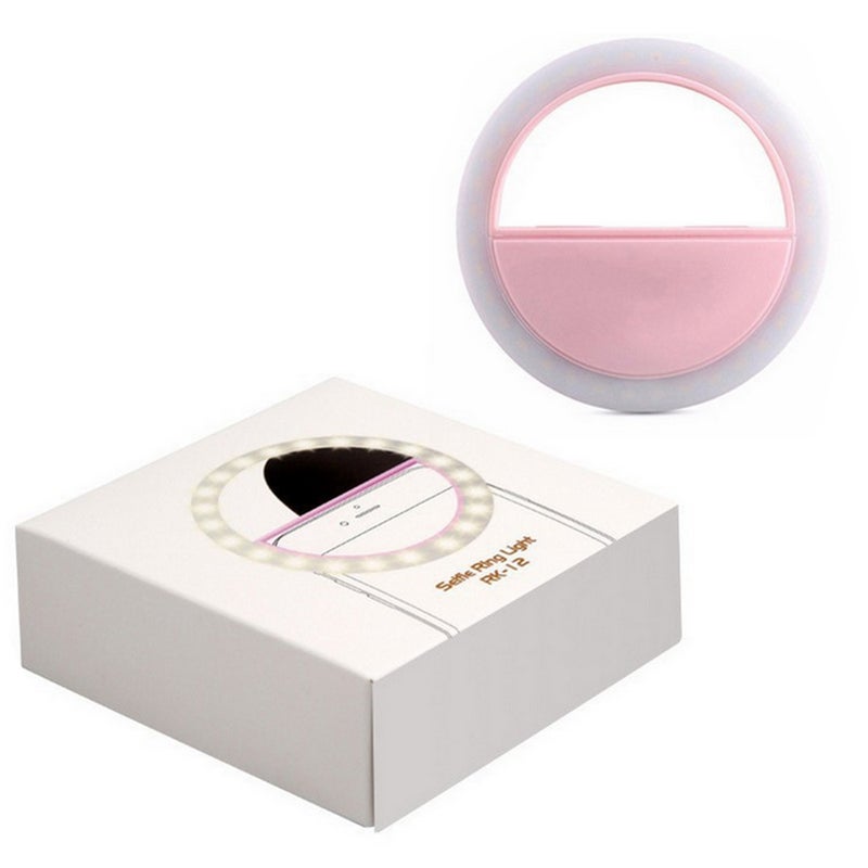 Generic Portable Selfie LED Light Ring Fill Camera Flash for Mobile Phone Universal Pink  - Image 4
