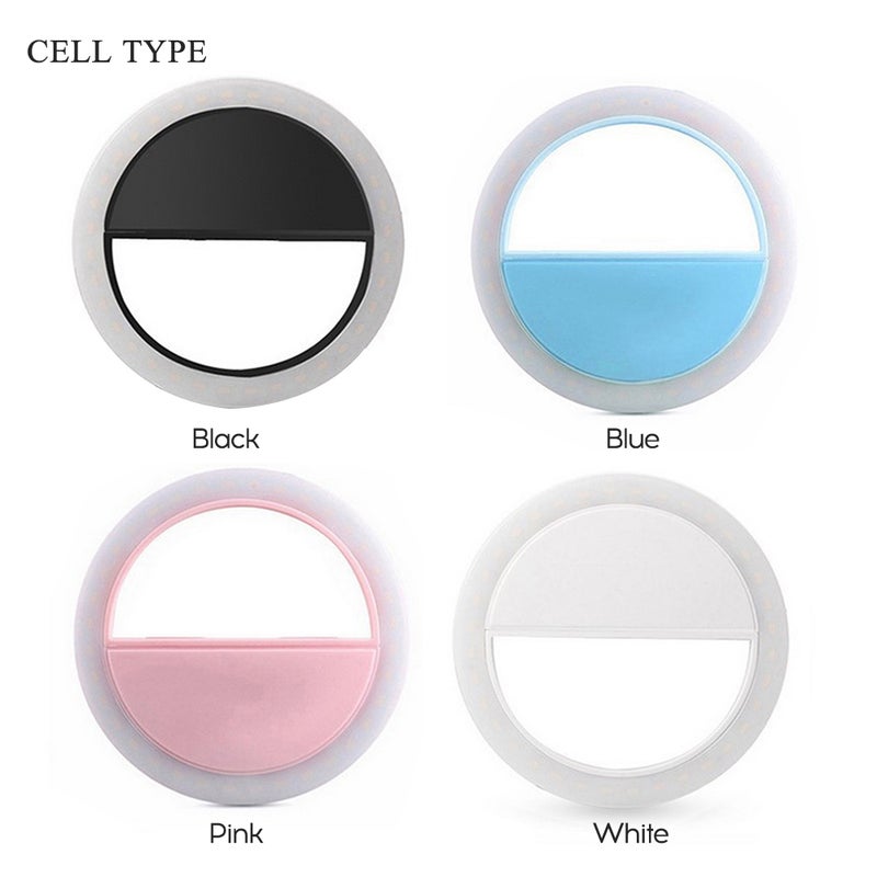 Generic Portable Selfie LED Light Ring Fill Camera Flash for Mobile Phone Universal Pink  - Image 2