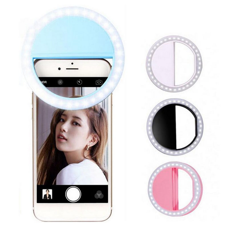 Generic Portable Selfie LED Light Ring Fill Camera Flash for Mobile Phone Universal Pink  - Image 5