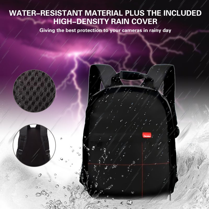 New Multi-functional Small DSLR Digital Camera Video Backpack Bag Purple  - Image 4