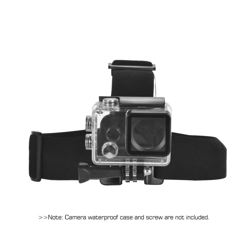Adjustable Anti-Slip Action Camera Head Strap Headband Mount Black  - Image 5