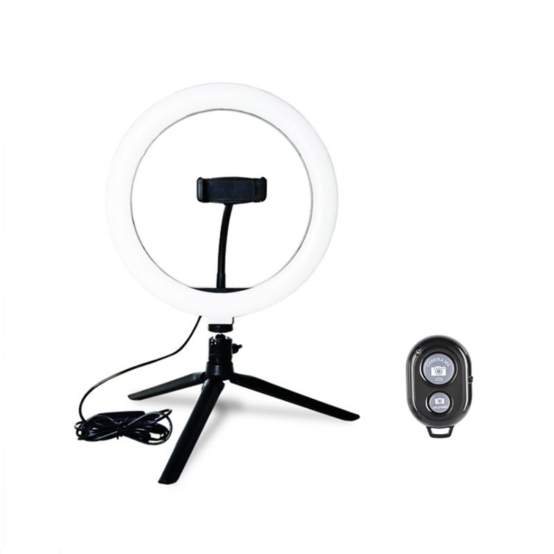 Generic - LED Ring Light Studio Photo Video Dimmable Lamp Tripod Stand Selfie Camera Phone Black - Image 1