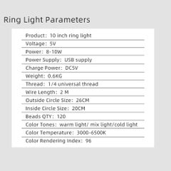 Generic LED Ring Light Studio Photo Video Dimmable Lamp Tripod Stand Selfie Camera Phone Black  - Image 4