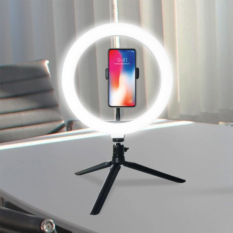 Generic - LED Ring Light Studio Photo Video Dimmable Lamp Tripod Stand Selfie Camera Phone Black - Image 1