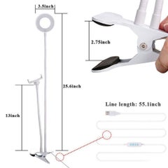 دوكولر حلقة إضاءة LED خافتة بواجهة USB للتصوير السيلفي والتصوير الفوتوغرافي وتصوير الفيديو ووضع المكياج أسود  - Image 2