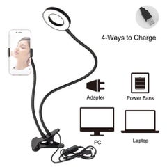 دوكولر حلقة إضاءة LED خافتة بواجهة USB للتصوير السيلفي والتصوير الفوتوغرافي وتصوير الفيديو ووضع المكياج أسود  - Image 3